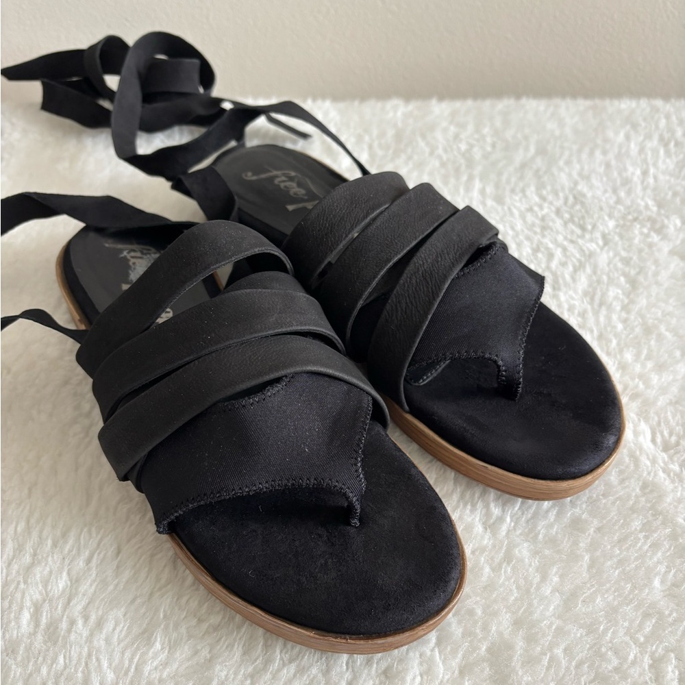 Free People Wrap Sandal Black sz 6.5 - Picture 4 of 13